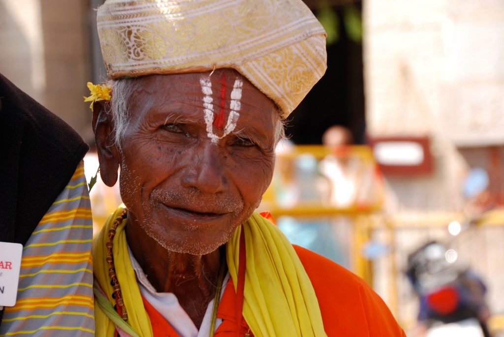 This Hindu priest was wandering around the temple in the Chalmundi Hills. He happily posed with Shagzil for photos.