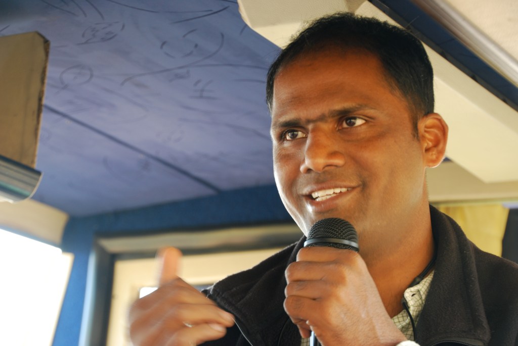 Also great fun is Shagzil, shown here entertaining us during a bus ride.