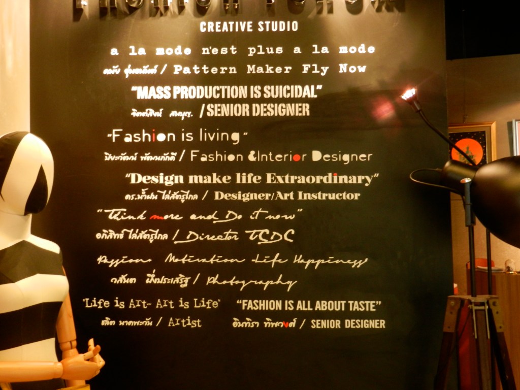 Sign in artisan shop in the Bangkok Art & Culture Centre