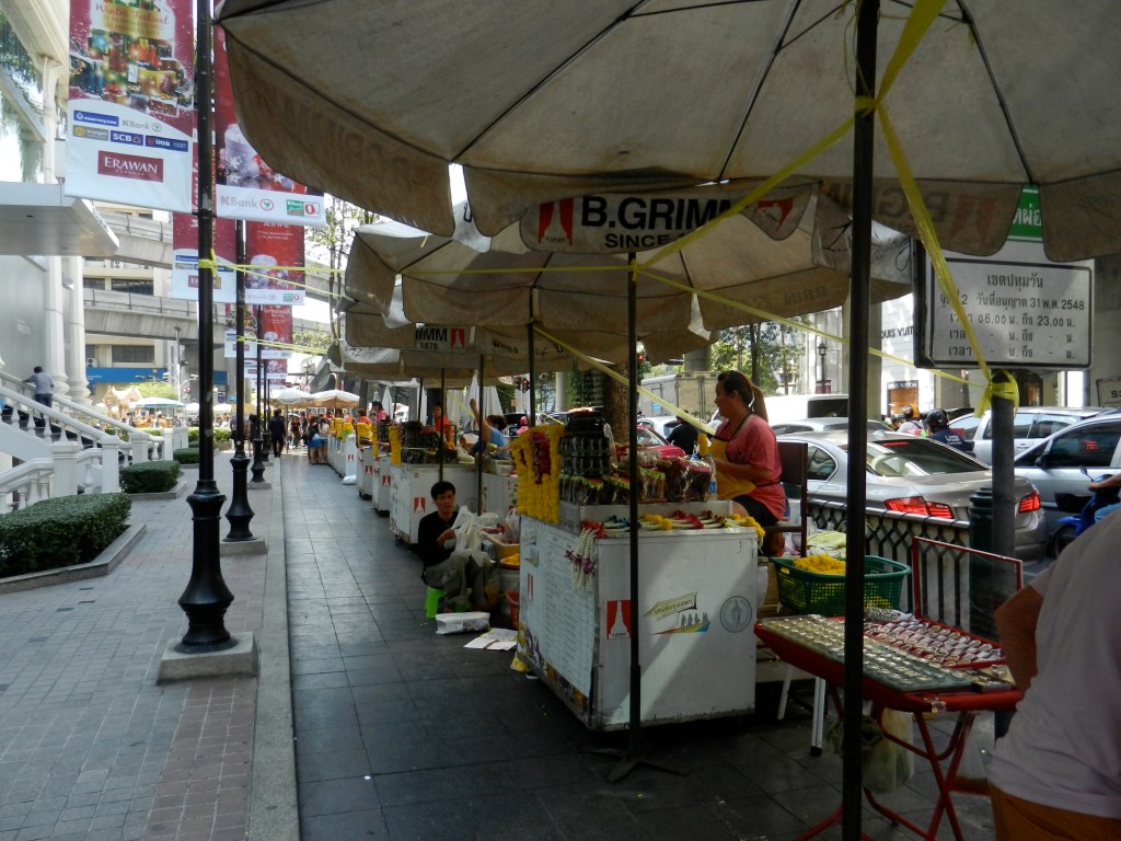 Flower vendors near Erawan Shrine