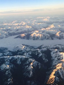 Sunrise over mountains just south of Vancouver