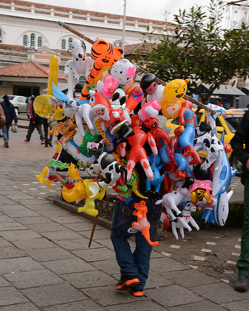 A mobile toy vendor at the market