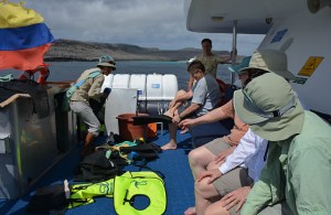 Getting ready to go snorkeling