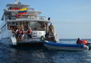 Waiting to board the dingy