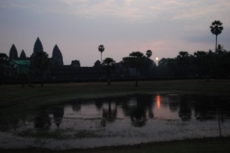 Watching the sun rise at Angkor Wat