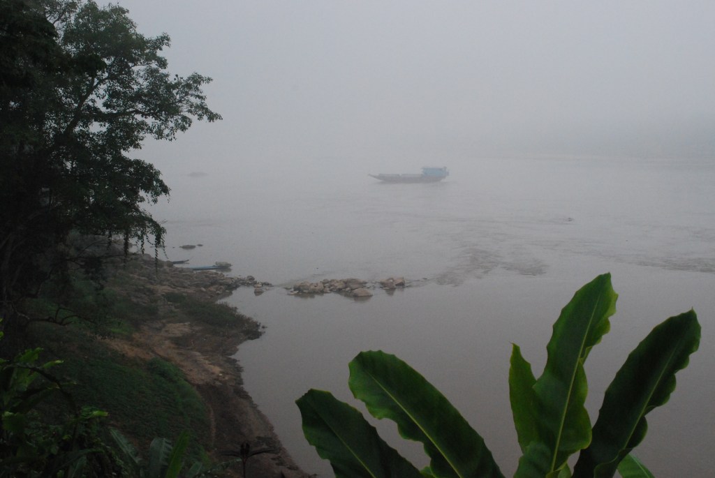 Misty morning on the Mekong River