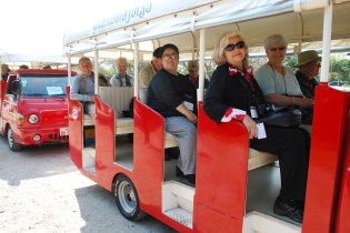 Travelling in style in our limo-tuk-tuk