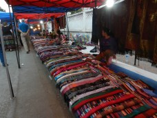 Fabric stalls at the night market