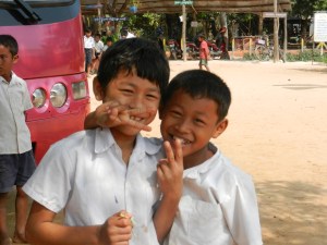 Two little boys at the Spitler School