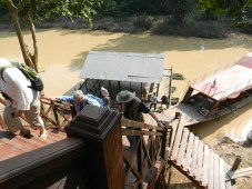 More steep steps to the restaurant on stilts