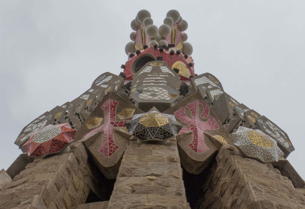 Up close and personal with a decorated spire from the tower